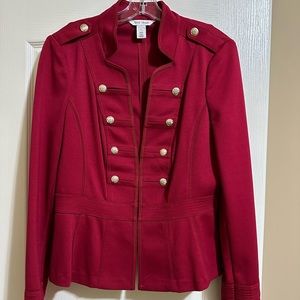 Ponte Jacket w/Military Swagger.  Cardinal Red.  Size 12.